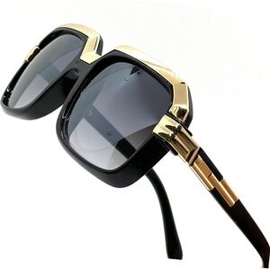Rectangle Sunglasses Men Women Gradients Lens Golden Frame Sun Protection‎ UV400